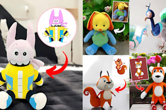 convert your image to plush toy make crochet plushies dolls