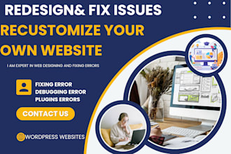 redesign ,fix ,customize websites