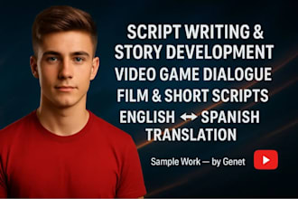 write and translate scripts in english and spanish