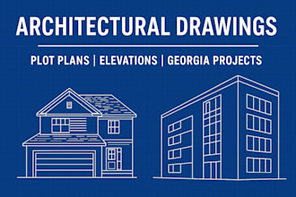architectural drawings plot plan elevations, sections and site layout ga project