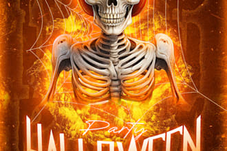 design a spooky halloween flyer for your event or party