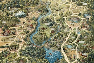make unique hand drawn map vector illustration