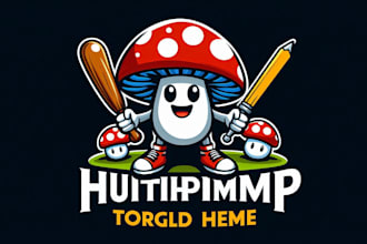 create mushroom mascot sports logo within 24 hours
