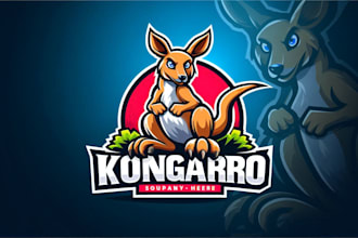 create your kangaroo mascot logo design with fastest delivery