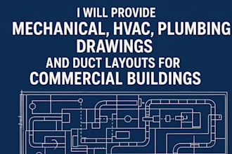 mechanical, hvac, plumbing drawings, and duct layouts for commercial buildings