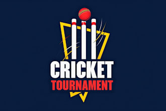 make an amazing cricket sport logo with unlimited revision