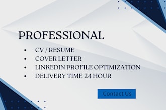 create a professional resume, linkedin profile, and cover letter