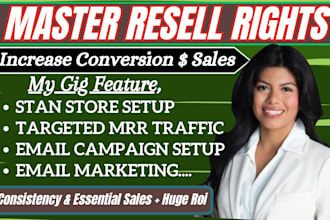 do master resell rights, course promotion, email marketing for passive income
