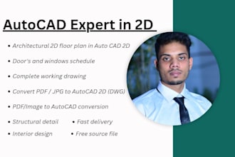 be your draftsman and autocad 2d floor plans, autocad drafting etc
