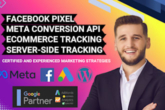 setup facebook pixel, meta conversion API, ga4 server side tracking ecommerce