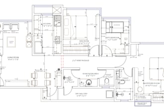 do 2d cad drawing for interior