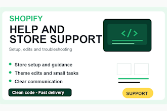 provide shopify help, support and assistance
