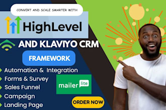 setup email flows, campaign using mailerlite, klaviyo and ghl