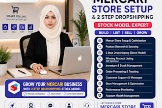 setup mercari store and do 2 step dropshipping stock model