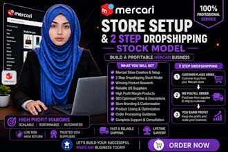 setup mercari store and do 2 step dropshipping stock model