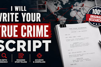 research country crime and write a full true crime script