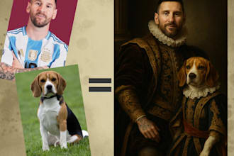 make a picture of you and your pet together with any theme