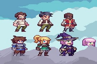 pixel art sprite sheet pixel game art indie games sprite anime character 8bit