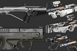 scuplt 3d cosplay weapons props 3d airsoft gun model accessory for 3d printing