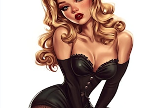 create pin up and cartoon illustrations