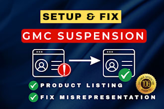 fix google merchant center suspension misrepresentation and approve gmc account