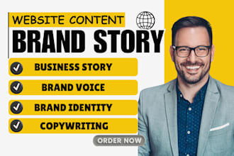 write brand story vision and mission statement, copywriter, biography writer