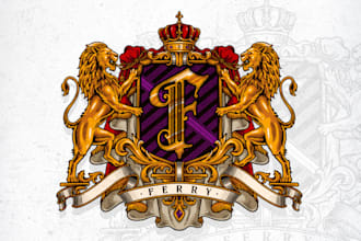 create heraldically accurate coat of arms, family crest, heraldic logo