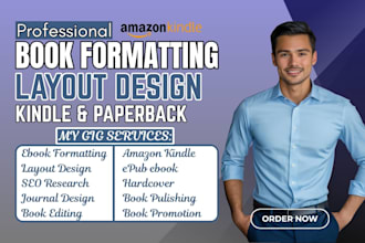 do book formatting, layout design, edit and publish on amazon kdp, proofreading