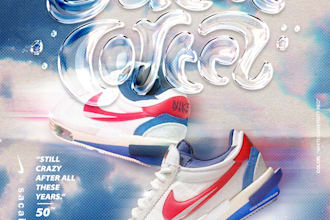 design a stylish sneaker poster artwork