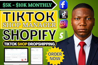 set up tiktok shop setup tik tok shop dropshipping, shopify store manager expert