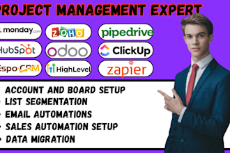 setup construction crm monday automate zoho pipedrive hubspot crm odoo ghl slack