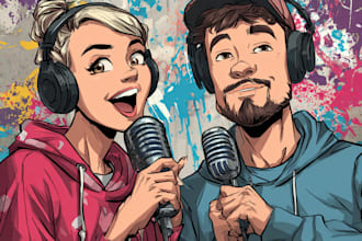 create custom cartoon music cover art for singles or albums