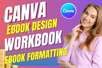 canva ebook design, workbook design, ebook formatting, canva template