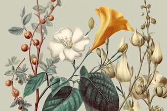 create a beautiful vintage botanical illustration