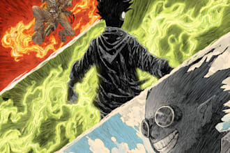 draw a cover art or comic cover art