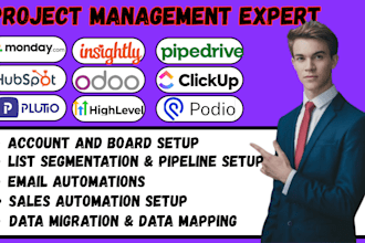 do data migration on podio insightly monday crm hubspot plutio pipedrive odoo