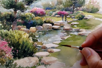 make watercolor landscape design
