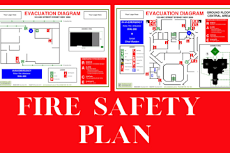 design fire emergency evacuation plan, egress plan, fire escape plan