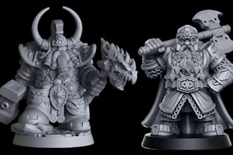 sculpt 3d miniature warhammer rpg character dnd tabletop 3d figurine 3d printing