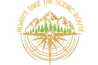design high quality outdoor and compass logo with free source file