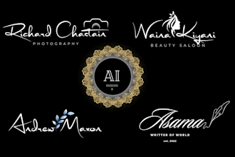 design vectorize, watermark top logo with stylish signature design