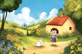 create children book illustration, children book