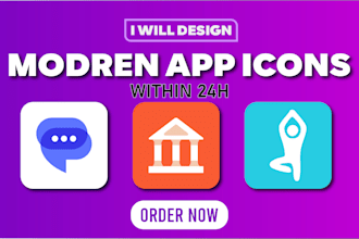 design mobile app icons, website icons
