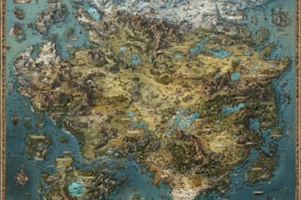 create a custom map for fantasy, scifi, book or boardgame