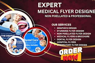 design dental flyer, tooth care dentist flyer and oral surgeon flyer in 6hours