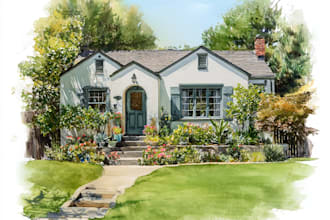 paint watercolor house portrait