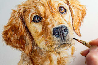 draw a watercolor pet portrait