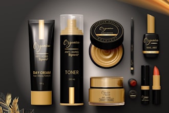 do luxury cosmetic packaging and makeup product skin care label design