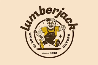 create a unique vintage logo with character