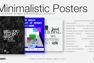 design minimalistic posters in different styles